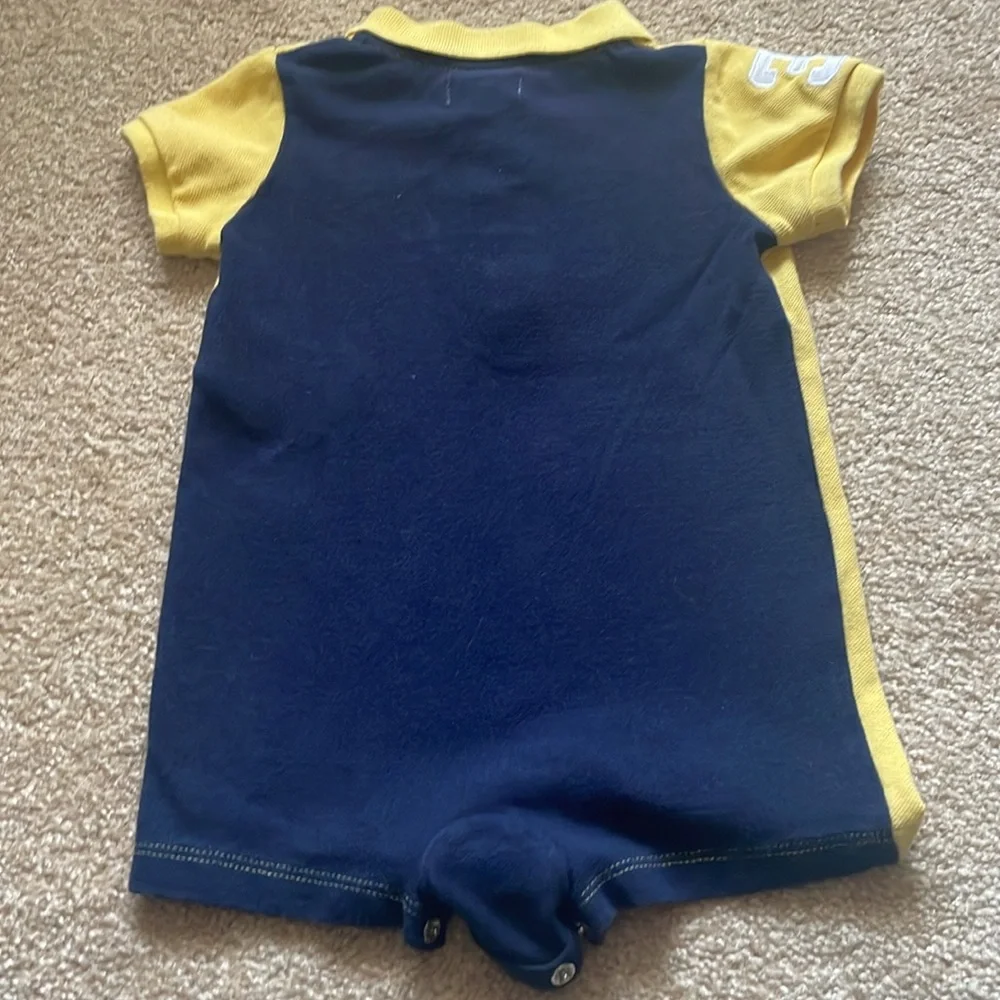 Ralph Lauren Blue and Yellow One Piece Romper
